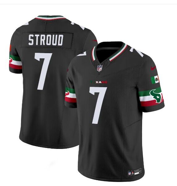 Men's Houston Texans #7 C.J. Stroud Black Mexico F.U.S.E. Vapor Limited Stitched Jersey Men's Houston Texans #7 C.J. Stroud Black Mexico F.U.S.E. Vapor Limited Stitched Jersey